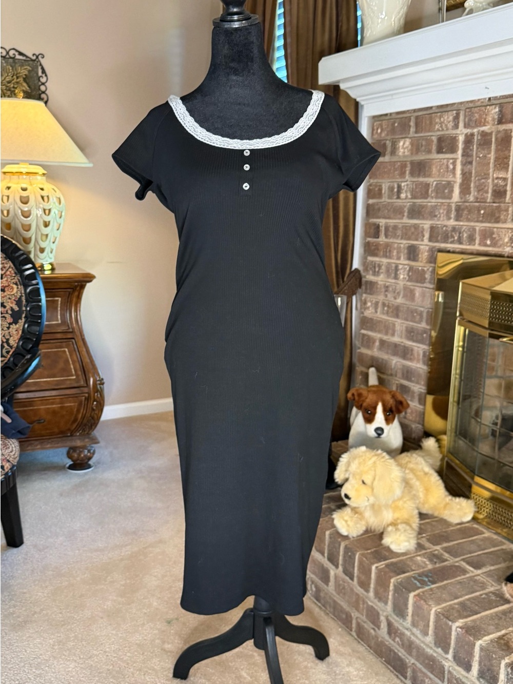 Dereck Heart XL Black Lace Trim Courtney Love inspired 90’s romantic grunge dres
